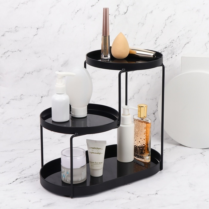 Органайзер для хранения, 3 секции, 30 × 17 × 26,5 см, цвет чёрный Органайзер для хранения, 3 секции, 30 × 17 × 26,5 см, цвет чёрный