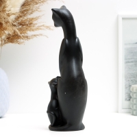 Фигура "Кошка с котенком" черная в золоте, 21х7х7см