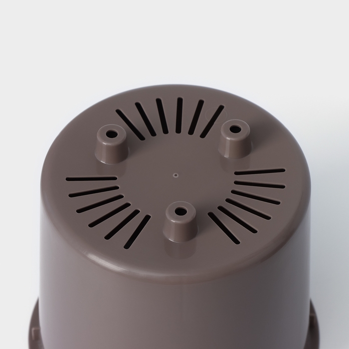 Кашпо для цветов со вставкой &laquo;Стив&raquo;, 650 мл, d=11,5 см, h=10,5 см, цвет французский серый