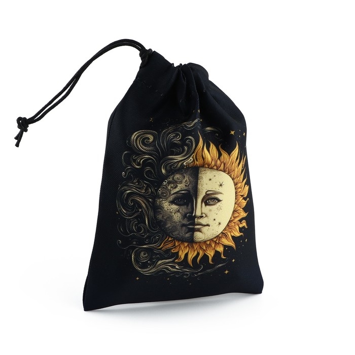 Мешочек для карт на Хэллоуин &laquo;Солнце и Луна&raquo;, чёрный, 12х18 см