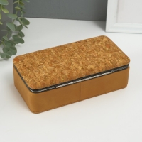 Шкатулка кожзам для украшений "Пробка" 10х18х6 см Шкатулка кожзам для украшений "Пробка" 10х18х6 см
