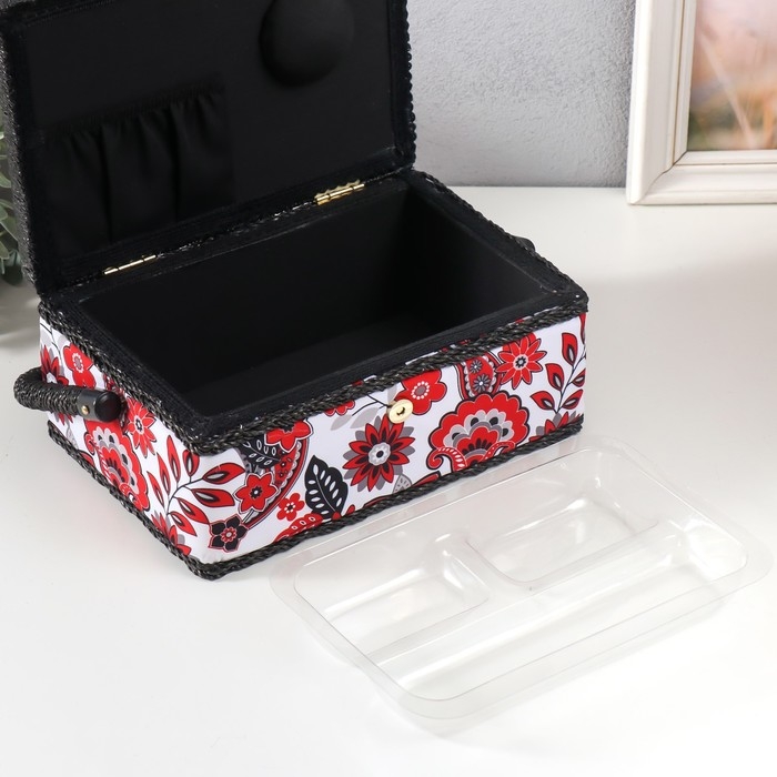 Шкатулка для рукоделия Шкатулка для рукоделия "Народный цветочный узор" 24х16х11 см