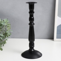 Подсвечник металл на 1 свечу "Стильный" чёрный матовый 26х10х10 см Подсвечник металл на 1 свечу "Стильный" чёрный матовый 26х10х10 см