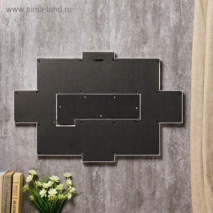 Фоторамка пластик на 8 фото 10х15 см Фоторамка пластик на 8 фото 10х15 см "Дом" белая 42,5х65 см