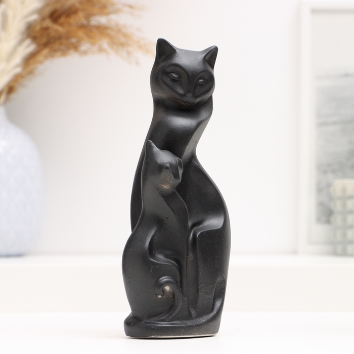 Фигура "Котики с изгибом" черные, 17см