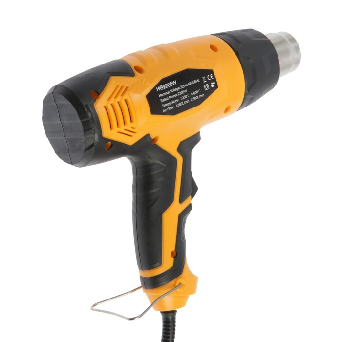 Фен технический DEKO HG2200W, 2200 Вт, 300/500 л/мин, 350/600 &deg;С, 3 насадки