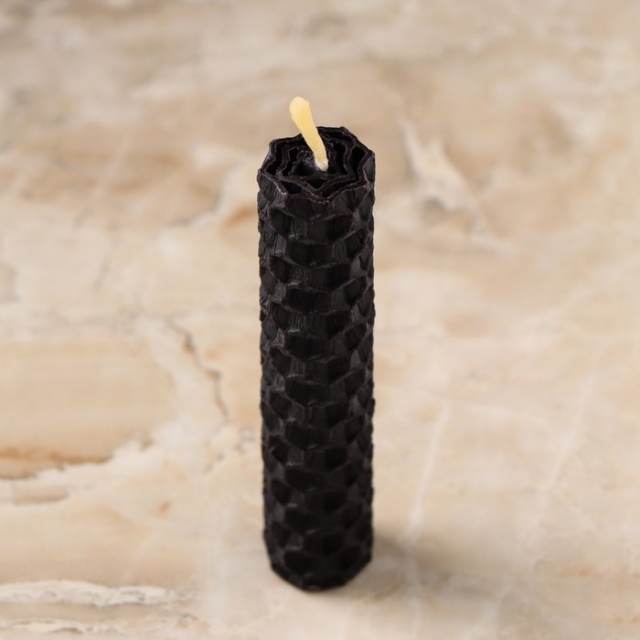 Набор свечей из вощины "Перерождение и новое начало" , 3 шт, 8х1,7 см, 45 мин, черный