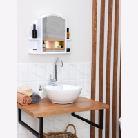 Шкафчик для ванной комнаты с зеркалом &laquo;Орион&raquo;, цвет снежно-белый