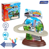 Магнитный трек &laquo;Весёлые горки &laquo;Поезда&raquo;, свет и звук, работает от батареек