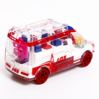 Машина-шестеренка &laquo;Скорая помощь&raquo;, русская озвучка, световые эффекты