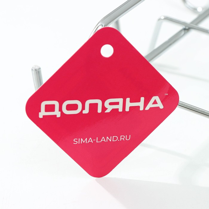 Держатель для кружек подвесной на 8 предметов Доляна, 27,5×20×7,5 см, на толщину полки 3,5 см, цвет хром Держатель для кружек подвесной на 8 предметов Доляна, 27,5×20×7,5 см, на толщину полки 3,5 см, цвет хром