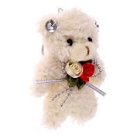 Мягкая игрушка &laquo;Мишутка с цветами&raquo; на брелоке, 11 см, цвет МИКС