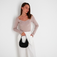 Сумка-багет на молнии, цвет чёрный