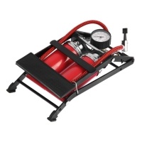 Насос ножной Cartage с манометром, 2 цилиндра, усиленный Насос ножной Cartage с манометром, 2 цилиндра, усиленный