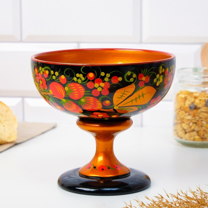 Конфетница, 14×14 см, хохлома Конфетница, 14×14 см, хохлома