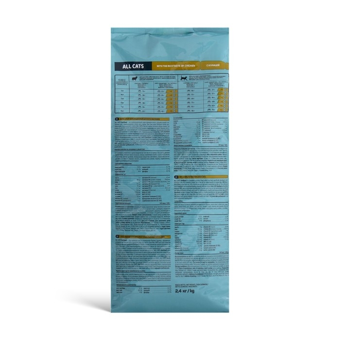 Сухой корм "ALL CATS" для стерилизованных кошек, курица, 2,4 кг