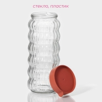 Банка стеклянная для сыпучих продуктов Доляна &laquo;Коралл&raquo;, 1 л, 9&times;23 см, с пластиковой крышкой