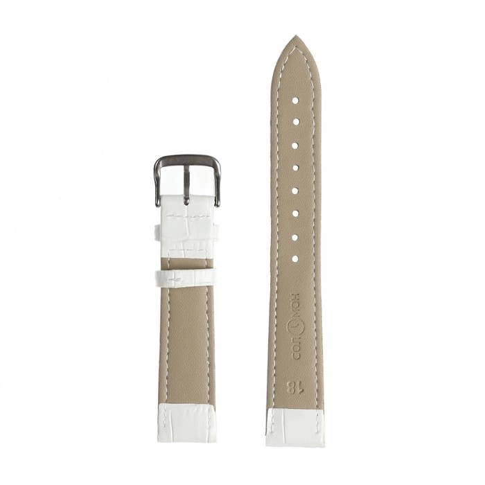 Ремешок для часов кожаный Ремешок для часов кожаный "Соломон" 18 мм, l-20 см, белый