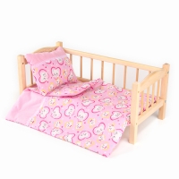 Кукольное постельное &laquo;Котята в сердцах&raquo;: простынь, одеяло 46 &times; 36 см, подушка 23 &times; 17 см