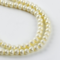 Бусины из стекла, набор 140 шт., размер 1 шт. &mdash; 6 мм, цвет белый