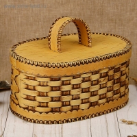 Хлебница плетеная 25&times;17&times;21 см, береста