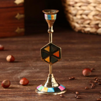 Подсвечник "Калейдоскоп" латунь, перламутр 7х7х18 см Подсвечник "Калейдоскоп" латунь, перламутр 7х7х18 см