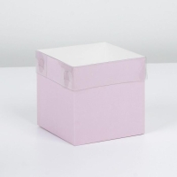 Коробка для цветов с PVC крышкой, розовая, упаковка подарочная, 12 х 12 х 12 см Коробка для цветов с PVC крышкой, розовая, упаковка подарочная, 12 х 12 х 12 см