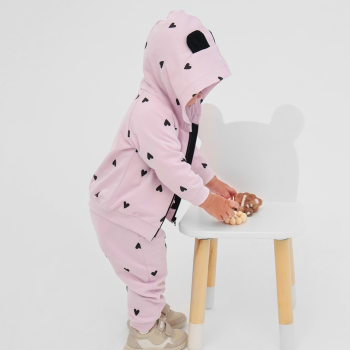 Комплект: толстовка и брюки Крошка Я Комплект: толстовка и брюки Крошка Я "Сердечки", розовый, рост 68-74 см