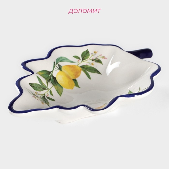 Блюдо сервировочное Доляна «Лимон», 21×15 см, цвет белый Блюдо сервировочное Доляна «Лимон», 21×15 см, цвет белый