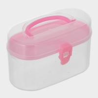 Органайзер для хранения со вставкой, 12×7,5×7,5 см, цвет розовый Органайзер для хранения со вставкой, 12×7,5×7,5 см, цвет розовый