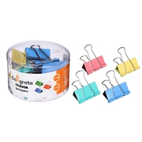 Набор зажимов для бумаг, 51 мм, цветные, 4 цвета, МИКС Набор зажимов для бумаг, 51 мм, цветные, 4 цвета, МИКС