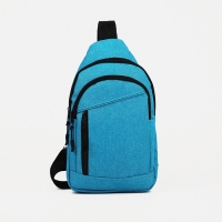 Сумка-слинг из текстиля, &laquo;ЗФТС&raquo;, цвет морской волны