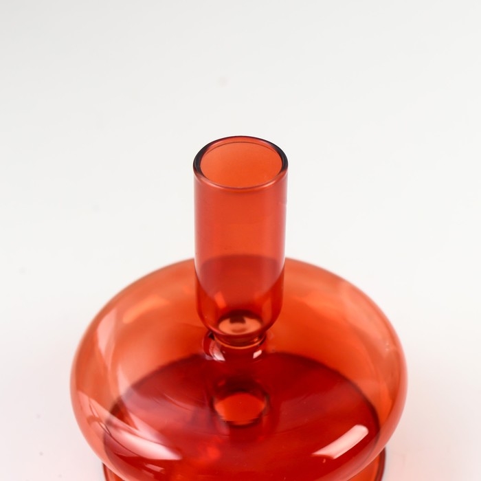 Подсвечник стекло на 1 свечу "Эсон" розовое вино d=1 см 11 см