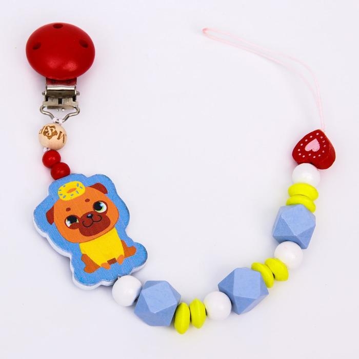 Держатель - игрушка для соски - пустышки &laquo;ТРЕНД. Пёсики&raquo; из дерева