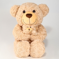 Мягкая игрушка &laquo;Медведь&raquo;, с медвежонком, 65 см, цвет бежевый