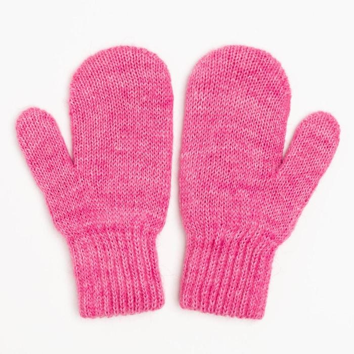 Варежки двойные детские, цвет розовый, размер 10 (0-3 года) Варежки двойные детские, цвет розовый, размер 10 (0-3 года)