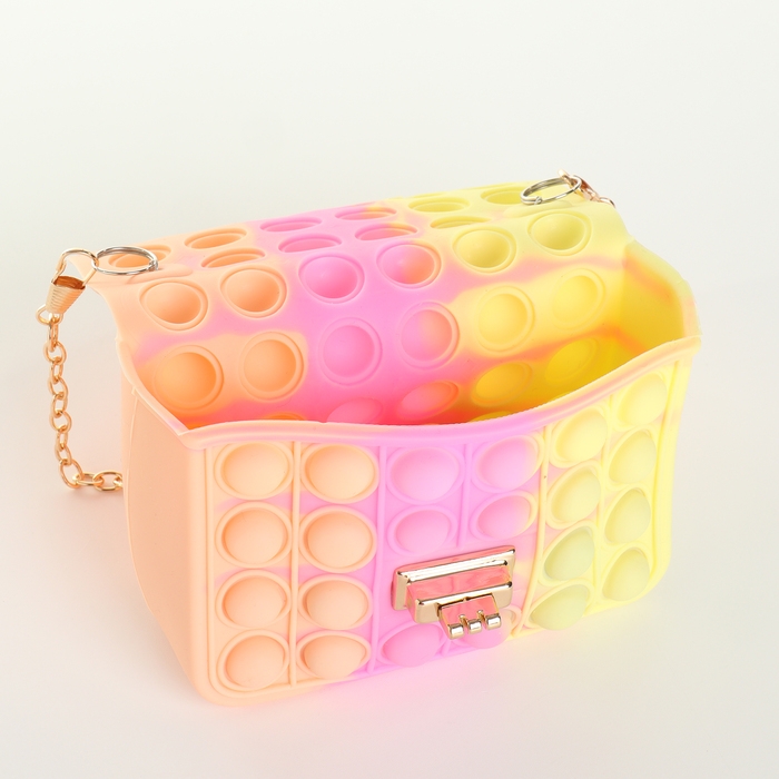 Сумка детская для девочки на замке &laquo;Выбражулька&raquo;, pop it, цвет бежевый/розовый/жёлтый