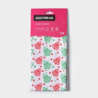 Салфетка новогодняя для уборки Доляна &laquo;С Новым Годом&raquo;, 3 шт, 220 г/м&sup2;, 30&times;30 см, микрофибра