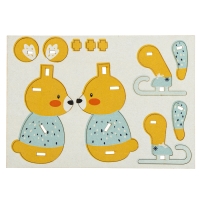 Ёлочная игрушка - подвеска деревянная сборная &laquo;Новый год! Мишка&raquo;