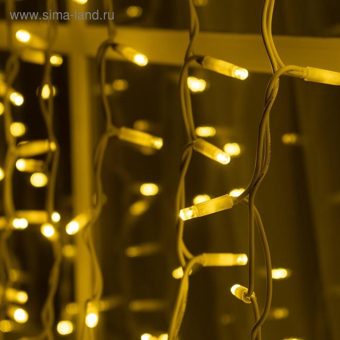 Гирлянда «Занавес» 2 × 3 м, IP65, УМС, белая нить каучук, 600 LED, свечение тёплое белое, 220 В Гирлянда «Занавес» 2 × 3 м, IP65, УМС, белая нить каучук, 600 LED, свечение тёплое белое, 220 В