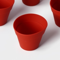 Набор форм для выпечки Доляна &laquo;Цветочные горшочки&raquo;, силикон, 7&times;5,5 см, 6 шт, цвет красный