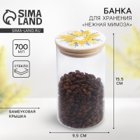 Банка для хранения сыпучих продуктов и круп &laquo;Нежная мимоза&raquo;, 700 мл