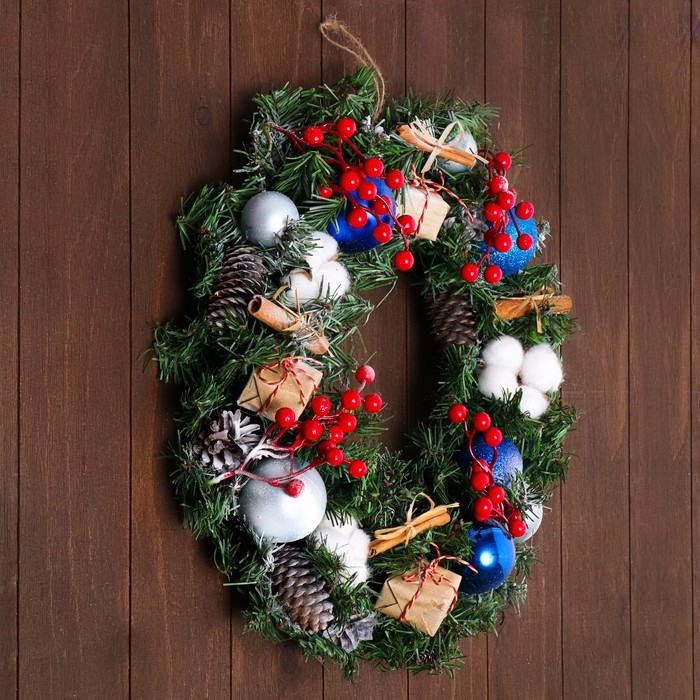 Новый год. Венок праздничный «Морозное утро»,45 см, ручная работа Новый год. Венок праздничный «Морозное утро»,45 см, ручная работа