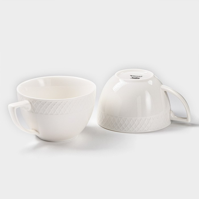 Набор кружек фарфоровых Wilmax &laquo;Юлия Высоцкая&raquo;, 2 предмета: 500 мл, цвет белый