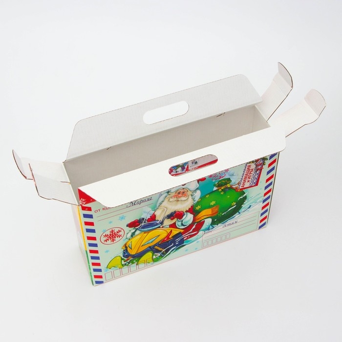 Новый год. Подарочная коробка Новогодняя Портфель широкий Новый год. Подарочная коробка Новогодняя Портфель широкий "Новогодняя упряжка" с анимацией 31 х 8,5 х 20,3 см.