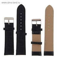 Ремешок для часов "Соломон", 22 мм, экокожа, l-19 см, черный Ремешок для часов "Соломон", 22 мм, экокожа, l-19 см, черный