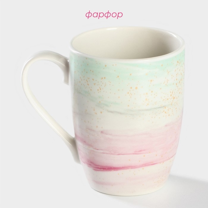 Кружка фарфоровая Доляна «Эбру», 350 мл Кружка фарфоровая Доляна «Эбру», 350 мл