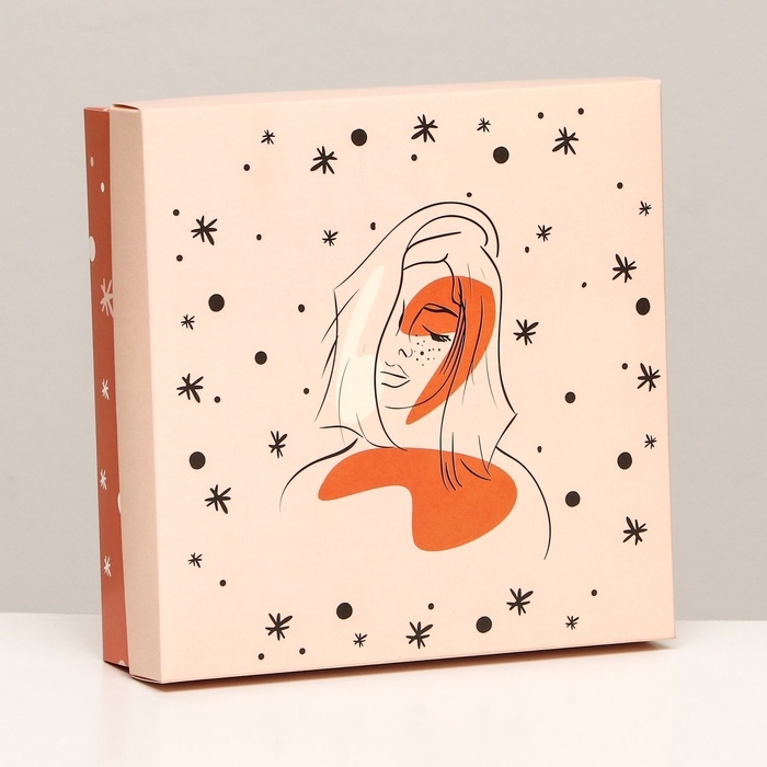 Коробка складная, Коробка складная, "Силуэт девушки" 20 х 20 х 6 см набор 5 шт