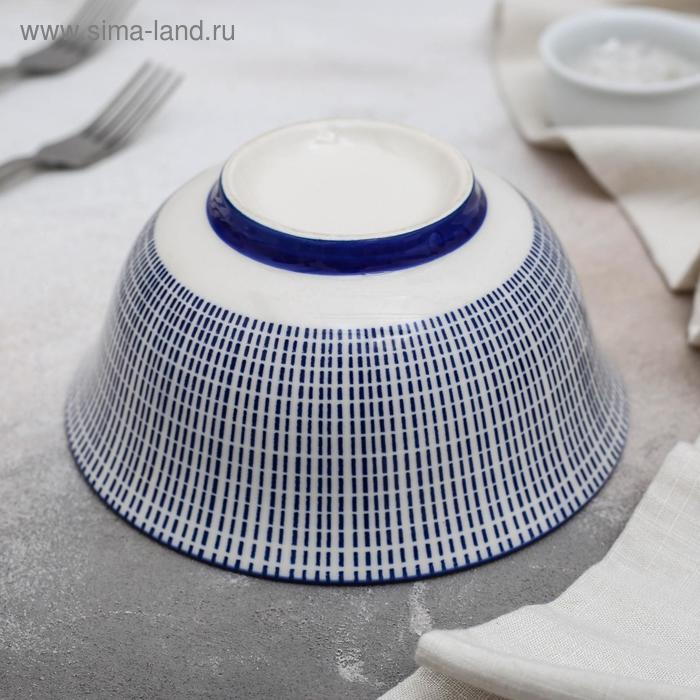 Салатник керамический Доляна &laquo;Мерцание&raquo;, 550 мл, d=15,5 см, цвет синий