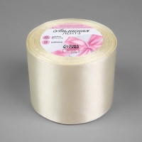 Лента атласная, 75 мм &times; 23 &plusmn; 1 м, цвет сливочный №02